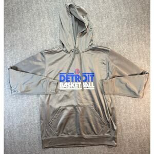 Detroit Pistons NBA Warmup Hoodie Sweatshirt-Small/Grey/Piston Exclusive Apparel